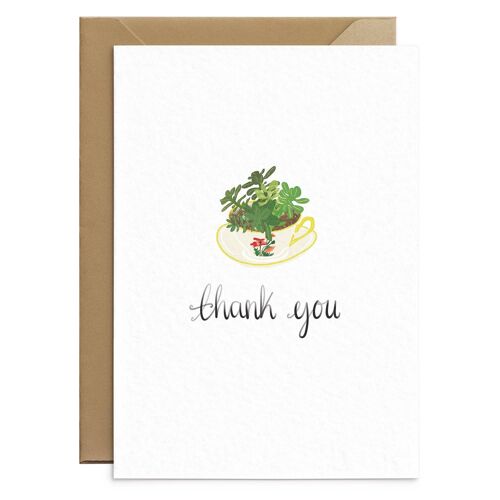 Poppy Tea Cup Thank You Card