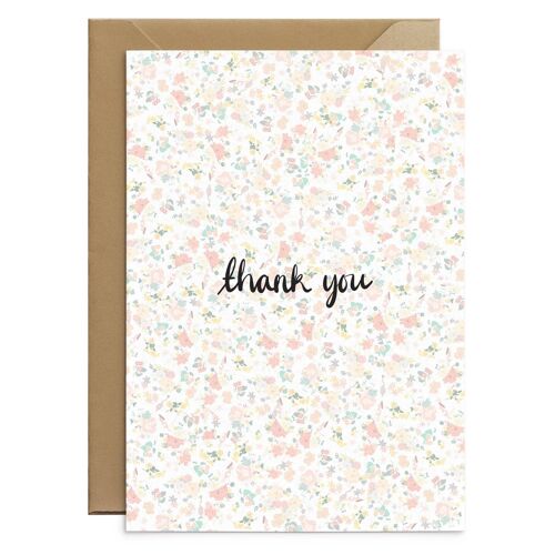 Floral Print Thank You Card