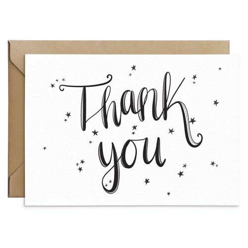 Black and White Thank You Card