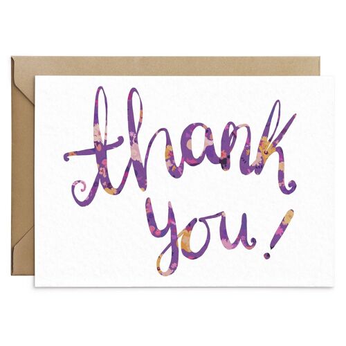 Purple Floral Thank You Card Script