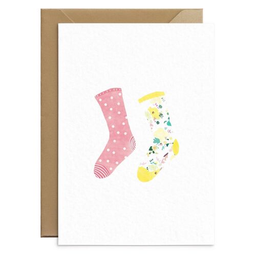 Odd Socks Card Floral Socks Card