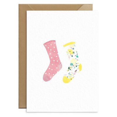 Tarjeta de calcetines impares Tarjeta de calcetines florales