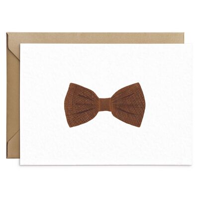 Brown Tweed Bowtie Card