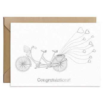 Carte de mariage vélo tandem