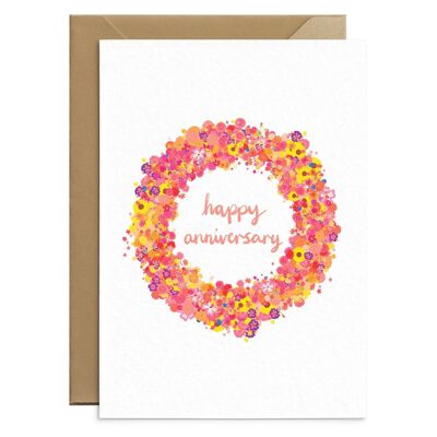 Pink and Yellow Anniversary Card