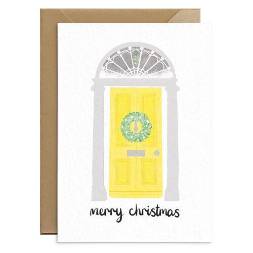 Yellow Front Door Christmas Card