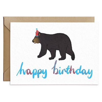 Carte d'anniversaire ours noir