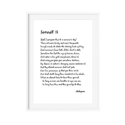 Shakespeare Sonnet 18 Imprimer