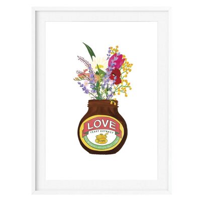 Stampa artistica vaso d'amore e fiori