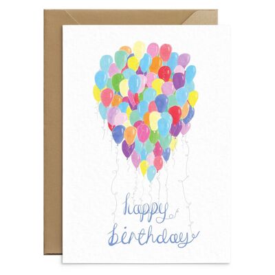 Bunte Luftballons Geburtstagskarte
