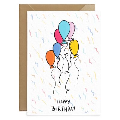 Birthday Balloons Card Confetti