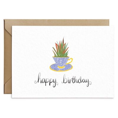 Vintage Tee-Party-Geburtstagskarte
