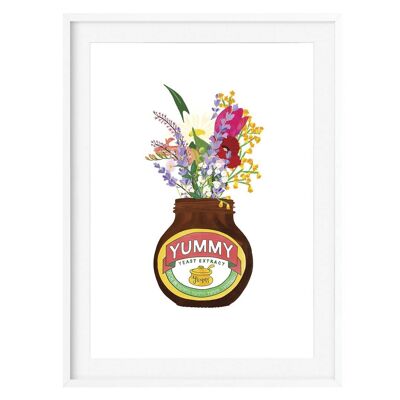Yummy Jar & Flowers Art Print