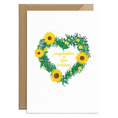 Carte de mariage de tournesol