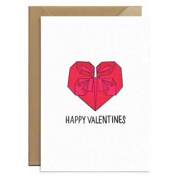 Carte Saint Valentin coeur origami