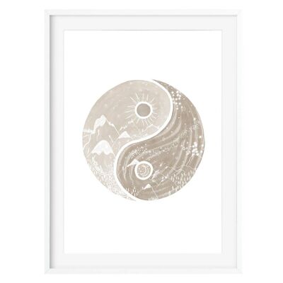 Stampa artistica delle montagne Yin Yang