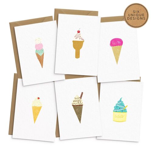 Ice Cream Cards - Set of 6