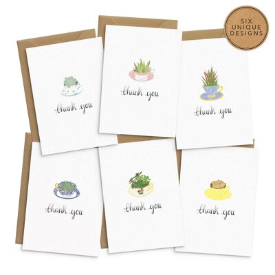 Teacup Thank You Cards - Set of 6