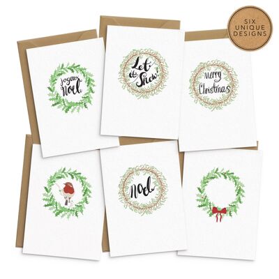 Nature Inspired Christmas Cards - Set of 6