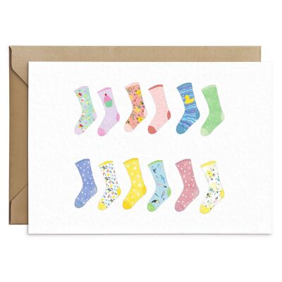Odd Socks In A Row Card