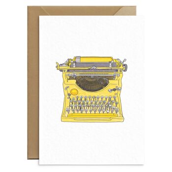 Carte de machine à écrire jaune