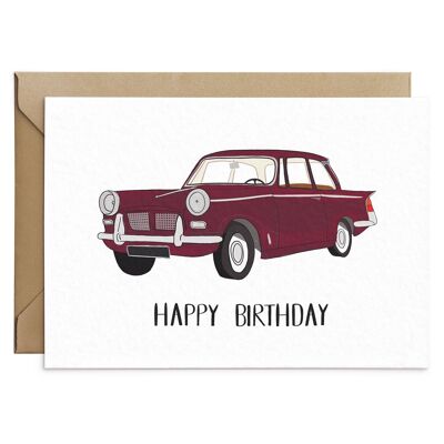 Tarjeta de cumpleaños de autos antiguos