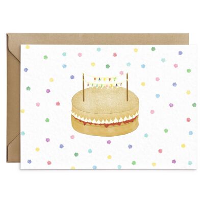 Carte de gâteau d'anniversaire Dotty