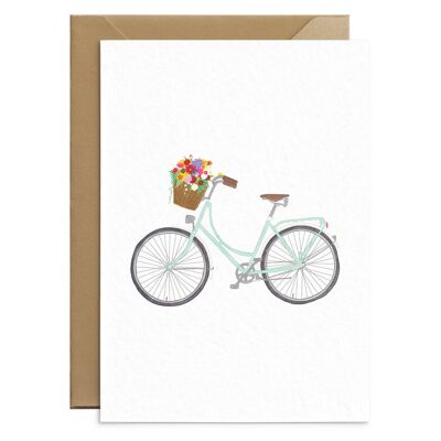 Tarjeta de bicicleta floral