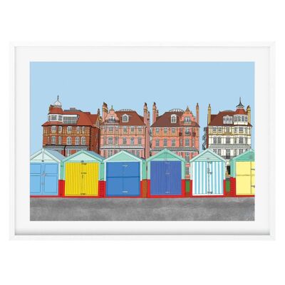Impresión de ilustración en color de Brighton y Hove