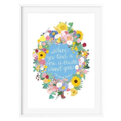 Secret Garden Floral Quote Print