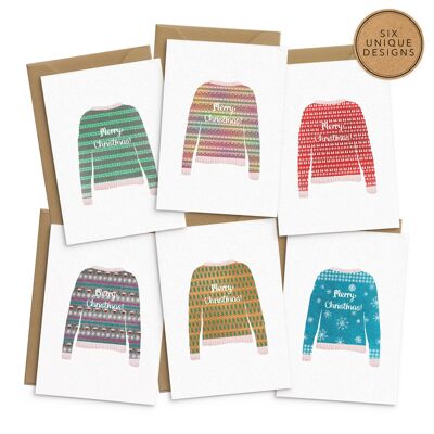 Christmas Jumper Cards - Set of 6