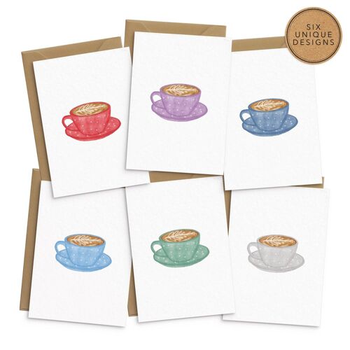 Coffee Greetings Cards - Set of 6