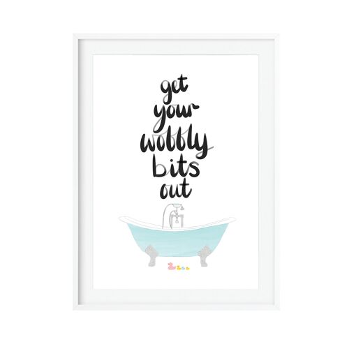 Wobbly Bits Bathroom Art Print