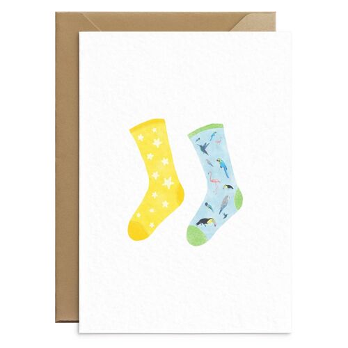 Odd Socks Cards Tropical Birds and Stars
