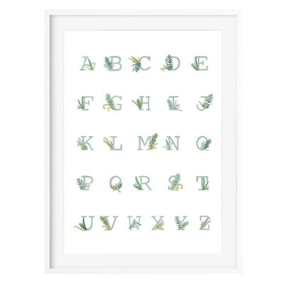 Impresión del alfabeto de la guardería del bosque