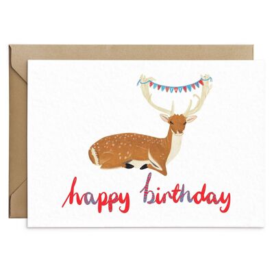Tarjeta de cumpleaños linda de los ciervos
