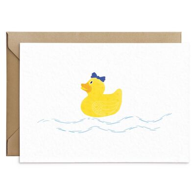 Carte mignonne de canard en caoutchouc