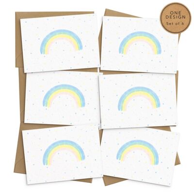 Pastellfarbene Regenbogenkarten – 6er-Set