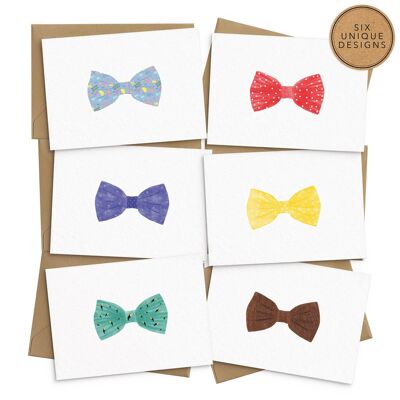 Cartes Noeud Papillon - Lot de 6