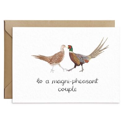Pheasants Pun Engagement or Wedding Card