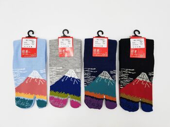 Chaussettes Japonaises Tabi en Coton et Motif Mont Fuji Made in Japan Taille Fr 34 - 40 2
