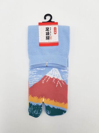 Chaussettes Japonaises Tabi en Coton et Motif Mont Fuji Made in Japan Taille Fr 34 - 40 3