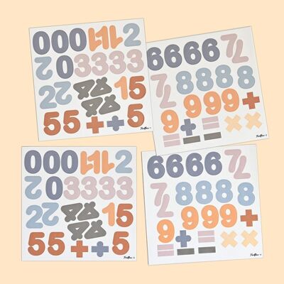 Caramel blue Magnetic Numbers - Educational game - set of 100 magnets