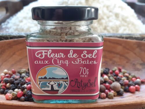 Vérrine Fleur de sel de Guérande et 5 Baies 70 g