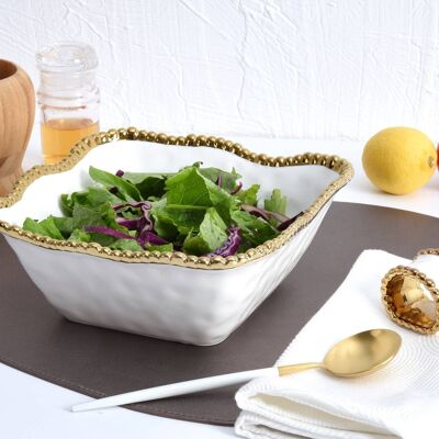 Golden Salerno - Square Salad Bowl (CER2252WG)