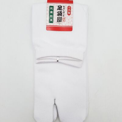 Japanese Tabi socks in cotton and plain white color Made in Japan Size Fr 34 - 40