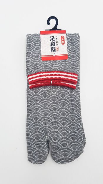 Chaussettes Japonaises Tabi en Coton et Motif Wave Made in Japan Taille Fr 34 - 40 6