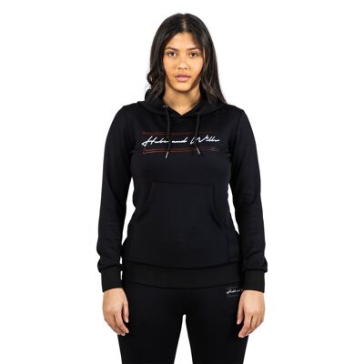 Hubb & Wills For Her Scripto Black Hoodie