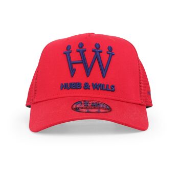Casquette trucker rouge Hubb and Wills 1