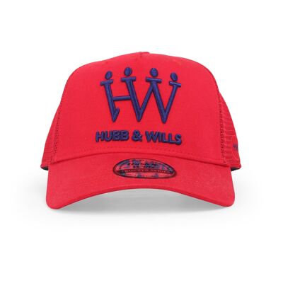Cappello da camionista rosso di Hubb e Wills